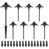 imageVEVOR Landscape Lighting 6W Low Voltage LED Landscape Lights IP66 Waterproof Landscape Spotlights Yard Lawn Garden Pathway Outdoor Lights 12V 24V 450LM Warm White 3000K 12 Pack with ConnectorsOutdoorWalkway Lights