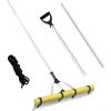 imageVEVOR Landscape Rake 36quot Head Aluminum Lake Weed Rake with 75quot Long Handle for Loosening Soil Lawn Care Weeding Lake Garden Silver10236 HandleRope