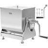 imageVEVOR Manual Meat Mixer 15 Pound Capacity Tank Meat Processing Equipment Stainless Steel Meat Mixer Sausage Mixer Machine with Lid and Handle Ground Beef Hand Mixer SilverBX40T