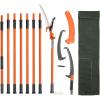 imageVEVOR Manual Pole Saw 7327 ft Extendable Tree Pruner Sharp Steel Blade and Scissors High Branches Trimming Branch Trimmer with Lightweight 8 Fiberglass Handles for Pruning Palms and Shrubs7327 ft with Scissors