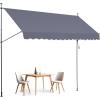 imageVEVOR Manual Retractable Awning 78quot Outdoor Retractable Patio Awning Sunshade Shelter Adjustable Patio Door Window Awning Canopy with 39quot Sun Shade Curtain for Backyard Garden Balcony Dark Gray157 47