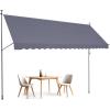imageVEVOR Manual Retractable Awning 78quot Outdoor Retractable Patio Awning Sunshade Shelter Adjustable Patio Door Window Awning Canopy with 39quot Sun Shade Curtain for Backyard Garden Balcony Dark Gray178  47