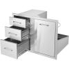 imageVEVOR Outdoor Kitchen Trash Drawer 197quotW x 29quotH x 157quotD Inch Outdoor Kitchen Drawers Stainless Steel for Outdoor BBQ Island KitchenDrawer and Door Combo