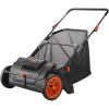 imageVEVOR Push Lawn Sweeper 21inch Leaf ampamp Grass Collector Heavy Duty Thickened Steel Durable to Use with Large Capacity 35 cu ft Mesh Collection Hopper Bag 2 Spinning Brushes21 inch