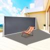 imageVEVOR Retractable Side Awning UV 50 71x 236 Full Aluminum RustProof Patio Sunshine Screen 280 g Thicken Privacy Divider ampamp Wind Screen for Courtyard Balcony Roof Terraces and Pools GrayBlack