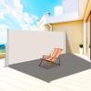 imageVEVOR Retractable Side Awning UV 50 71x 236 Full Aluminum RustProof Patio Sunshine Screen 280 g Thicken Privacy Divider ampamp Wind Screen for Courtyard Balcony Roof Terraces and Pools GrayBeige