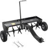 imageVEVOR Tow Behind Plug Aerator 40Inch Tow Behind Lawn Plug Aerator with Universal Hitch Pull Behind Aerator with Iron Spikes Alternately Arranged Lawn Aerator Tow Behind for Gardens Lawns FarmsTow Behind