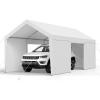 PE Carport with Sidewall - White