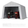 imageVEVOR Upgraded 10x20 FT Heavy Duty Carport Canopy with Rollup Windows AllSeason Portable Garage with Removable Sidewalls ampamp Doors 12 Stakes ampamp 12 Ropes Car Tent for Car Truck Boat EquipmentCarport with Sidewall  Gray