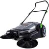 imageVEVOR WalkBehind Hand Push Floor Sweeper 256quot Sweeping Width Floor Sweeper Manual NonElectric 5Gallon Waste Container Angle ampamp Height Adjustable Folding Handle for Walkway Yard Garage Patio