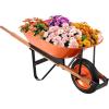 imageVEVOR Wheelbarrow Cart 5 Cu Ft Load ampamp 397 lbs Capacity 2 Wheels Garden Dump Cart Garden Wagon with Handle ampamp 10quot Wide Track Wheels Easy Loading Utility Yard Cart ampamp Wagons for Outdoor Lawn Yard5 Cu Ft Load  265 lbs