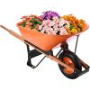 imageVEVOR Wheelbarrow Cart 5 Cu Ft Load ampamp 397 lbs Capacity 2 Wheels Garden Dump Cart Garden Wagon with Handle ampamp 10quot Wide Track Wheels Easy Loading Utility Yard Cart ampamp Wagons for Outdoor Lawn Yard6 Cu Ft Load  330 lbs
