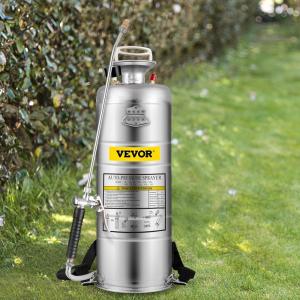 imageHappybuy 1 Gallon Stainless Steel Pump Sprayer 12quot Wand ampamp 3FT Reinforced Hose Pressure Gauge Safety Valve ampamp Adjustable Nozzle Garden Weed Sprayer for Lawn Gardening Sanitizing35 Gallon