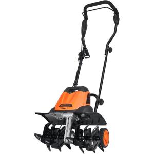imageVEVOR 12 Amp Electric Tiller 18quot Tilling Width 394quot Tilling Depth Corded Electric TillerCultivator Steel Mn Tines Rototiller for Garden Lawn Soil Digging12 Amp  18 width