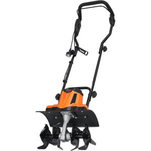 imageVEVOR 12 Amp Electric Tiller 18quot Tilling Width 394quot Tilling Depth Corded Electric TillerCultivator Steel Mn Tines Rototiller for Garden Lawn Soil Digging10 Amp  14 width