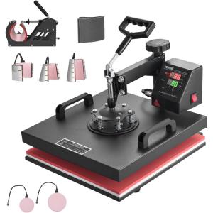 imageVEVOR 15x15 Heat Press Machine 8 in 1 Combo with 30 OZ Tumbler Press ampamp Hat Press Slide Out Heat Press Sublimation Machine for TShirts Hats Caps Tumblers Glass Cans Mugs and Plates Light Green15x15 Inch  8 in 1
