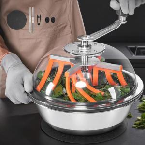 imageVEVOR 16 inch Stainless Steel Bud Leaf Trimmer with Clear Visibility Dome and Hand Pruners for Cutting Leaves Buds Flowers Hydroponic PlantsSilver 13inch