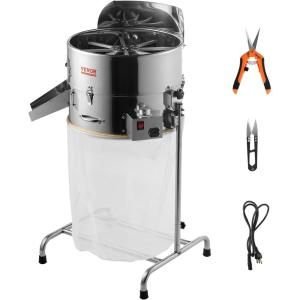 imageVEVOR 16 inch Stainless Steel Bud Leaf Trimmer with Clear Visibility Dome and Hand Pruners for Cutting Leaves Buds Flowers Hydroponic PlantsSilver 18inch
