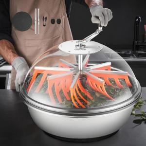 imageVEVOR 16 inch Stainless Steel Bud Leaf Trimmer with Clear Visibility Dome and Hand Pruners for Cutting Leaves Buds Flowers Hydroponic PlantsSilver 24inch