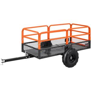 imageVEVOR 22 CuFt 1600Lbs Steel ATV UTV Trailer Tow Behind Dump Cart Heavy Duty Pull Behind Utility Dump Trailer for Lawn Mower Trailer Tractor Garden Yard with Removable Rear Panel1600Lbs22cuft
