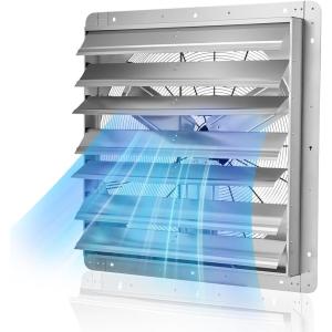 imageVEVOR 24 Inch Shutter Exhaust Fan Wall Mounted HighSpeed 3320CFM Vent Fan For Garages Shops Greenhouse Attic Ventilation AC Motor Fan Only30 Inch