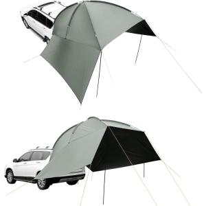 imageVEVOR 270 Degree Vehicle Overland Awning Free Standing Driver Side Waterproof Car Shelter UV50 Vehicle Awning for SUV Truck Van Ultimate Sun Protection 270LTEArmyGreen 10X7ft Car Awning