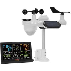 imageVEVOR 7in1 WiFi Weather Station with APP 75Inch VA Display Wireless Solar Powered Outdoor Sensor Rain Gauge Indoor Outdoor for Weather Forecast Wind Speed Temperature Humidity Rainfall7in1 Wireless NO WiFi