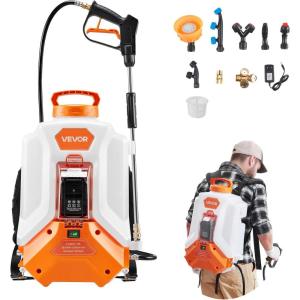imageVEVOR Battery Powered Backpack Sprayer 32 Gal Powerful Electric Backpack Sprayer 2 Retractable Wands ampamp 5 Nozzles Adjustable 090 PSI 2 Hour Runtime Portable Weed Sprayers for Yard Garden Lawn4 Gal PRO Backpack Sprayer