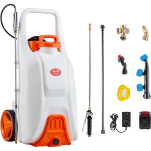 imageVEVOR Battery Powered Backpack Sprayer 32 Gal Powerful Electric Backpack Sprayer 2 Retractable Wands ampamp 5 Nozzles Adjustable 090 PSI 2 Hour Runtime Portable Weed Sprayers for Yard Garden LawnTowBehind