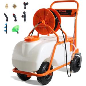 imageVEVOR Battery Powered Backpack Sprayer 32 Gal Powerful Electric Backpack Sprayer 2 Retractable Wands ampamp 5 Nozzles Adjustable 090 PSI 2 Hour Runtime Portable Weed Sprayers for Yard Garden Lawn15 Gal Sprayer with Wheels