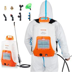 imageVEVOR Battery Powered Backpack Sprayer 32 Gal Powerful Electric Backpack Sprayer 2 Retractable Wands ampamp 5 Nozzles Adjustable 090 PSI 2 Hour Runtime Portable Weed Sprayers for Yard Garden Lawn4 Gal Backpack Sprayer