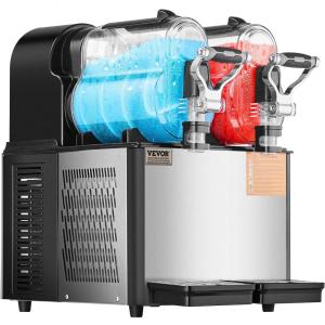 imageVEVOR Commercial Slushy Machine 12Lx3 Triple Tank Frozen Drink Machine 144 Cups Stainless Steel Margarita Smoothie Frozen Drink Maker Slushie Maker for Home Party Restaurants Cafe Bars08 Gal x 2  3 L x 2