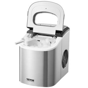 imageVEVOR Countertop Ice Maker 9 Cubes Ready in 6 Mins 26lbs in 24Hrs SelfCleaning Portable Ice Maker with Ice Scoop and Basket Ice Machine with 2 Sizes Bullet Ice for Home Kitchen Office Bar Party33LBS
