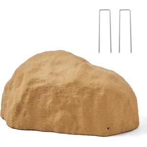 imageVEVOR Faux Rock Cover Outdoor Fake Rock Well Pump Cover Realistic Natural Texture Lightweight ampamp WeatherResistant Artificial Boulder for Landscaping Garden Yard Dcor Sandy Brown Small SizeIrregular ovalsmall sizesandy yellow