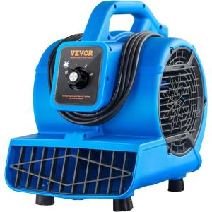 imageVEVOR Floor Blower 1560 RPM 4000 CFM Air Mover for Drying and Cooling Portable Carpet Dryer Fan with 3 Blowing Angles Timer 3Speeds Adjustment for Janitorial Home Commercial Use136 x 98 x 126 inch
