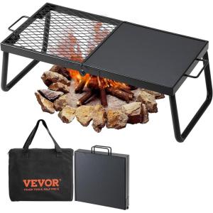 imageVEVOR Folding Campfire Grill Heavy Duty Steel Mesh Grate 224quot Portable Camping Grates Over Fire Pit Camp Fire Cooking Equipment with Legs Carrying Bag Grilling Rack for Outdoor Open Flame Cooking22411 inch