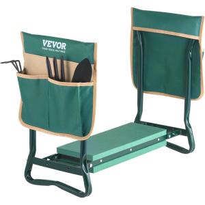 imageVEVOR Folding Garden Kneeler and Seat Heavy Duty Widened 8quot EVA Foam Pad Portable Garden Stool with Tool Bags Gardening Bench to Relieve Knee ampamp Back Pain Great Gifts for Seniors Women ParentsGreen
