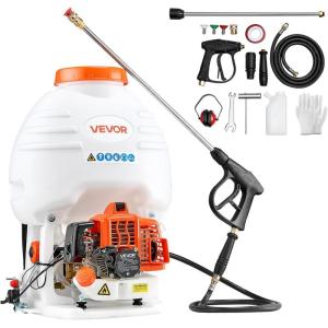 imageVEVOR Gas Powered Backpack Sprayer 265CC 09HP Engine Garden Sprayer with 65 Gallon Tank Large Area Coverage Lawn Spraying Machine with 24 in Wand ampamp Nozzles for Efficient Gardening ampamp Farming5 Gal Backpack Sprayer