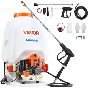 imageVEVOR Gas Powered Backpack Sprayer 265CC 09HP Engine Garden Sprayer with 65 Gallon Tank Large Area Coverage Lawn Spraying Machine with 24 in Wand ampamp Nozzles for Efficient Gardening ampamp Farming65 Gal Backpack Sprayer