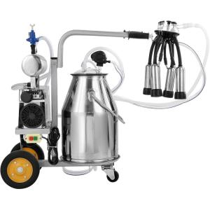 imageVEVOR Goat Milking Machine 12 L 304 Stainless Steel Bucket Electric Automatic Pulsation Vacuum Milker Portable Milker with FoodGrade Silicone Cups and Tubes Adjustable Suction for Cows and Sheep25 L