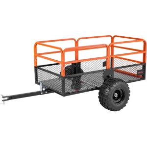 imageVEVOR Heavy Duty ATV Dump Cart  Steel Tow Behind trailer 750 lbs 15 Cubic Feet Garden Utility with Removable Sides1800Lbs28cuft
