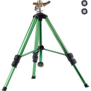 imageVEVOR Impact Sprinkler on Tripod Base 2 Packs Heavy Duty Tripod Sprinklers with Brass Head ampamp 34quot NH Connector 360 Degree Large Area Irrigation Sprinkler Adjustable Heights Sprinkler for Yard1PC