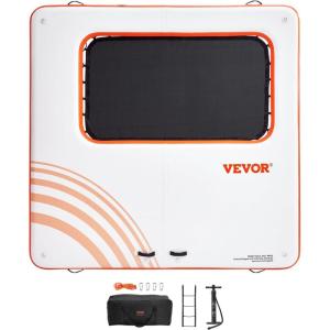 imageVEVOR Inflatable Floating Dock Inflatable Dock Platform NonSlip Air Dock Platform with Portable Carrying Bag ampamp Detachable Ladder Floating Platform Island Raft for Pool Beach Ocean10 x 10 FTMesh Version