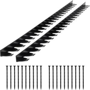 imageVEVOR Landscape Edging 66 ft x 4 in Plastic Garden Border Edging with 60 Spikes ampamp 2 Ground Stakes No Dig Flexible Lawn Edgings Roll UVResistant Mini Fence Borders for Flower Beds Yard Paver60ft17inLshaped