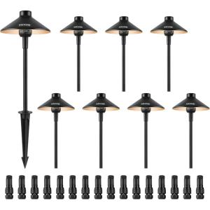 imageVEVOR Landscape Lighting 6W Low Voltage LED Landscape Lights IP66 Waterproof Landscape Spotlights Yard Lawn Garden Pathway Outdoor Lights 12V 24V 450LM Warm White 3000K 12 Pack with ConnectorsOutdoorWalkway Lights