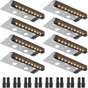 imageVEVOR Landscape Lighting 6W Low Voltage LED Landscape Lights IP66 Waterproof Landscape Spotlights Yard Lawn Garden Pathway Outdoor Lights 12V 24V 450LM Warm White 3000K 12 Pack with ConnectorsOutdoorLandscape Lights