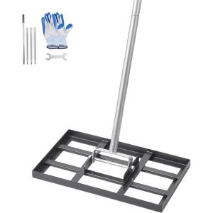 imageVEVOR Lawn Leveling Rake 48quotquotx10quotquot Level Lawn Tool HeavyDuty Lawn Leveler with 78quotquot Steel Extended Handle Yard Leveling Rake Suit for Garden Golf Lawn Farm Green17x10