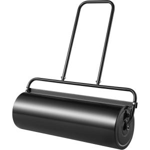 imageVEVOR Lawn Roller 13 Gallon Large Capacity SandWater Filled Heavy Duty Steel Material with EasyTurn Plug and UShaped Ergonomic Handle for Convenient Push and Pull for Garden Farm Park Black17gal