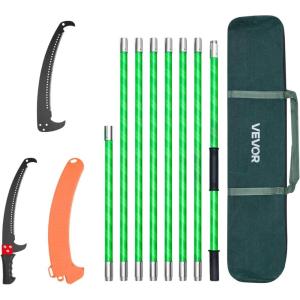 imageVEVOR Manual Pole Saw 38727 ft Extendable Pole Tree Pruner with Scissors Sharp 65Mn Steel Blade Lightweight Fiberglass Handle Pole for High Branch Trimming Pruning Tool for Palms and ShrubsTree Pruner