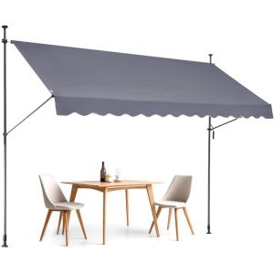 imageVEVOR Manual Retractable Awning 78quot Outdoor Retractable Patio Awning Sunshade Shelter Adjustable Patio Door Window Awning Canopy with 39quot Sun Shade Curtain for Backyard Garden Balcony Dark Gray138  47